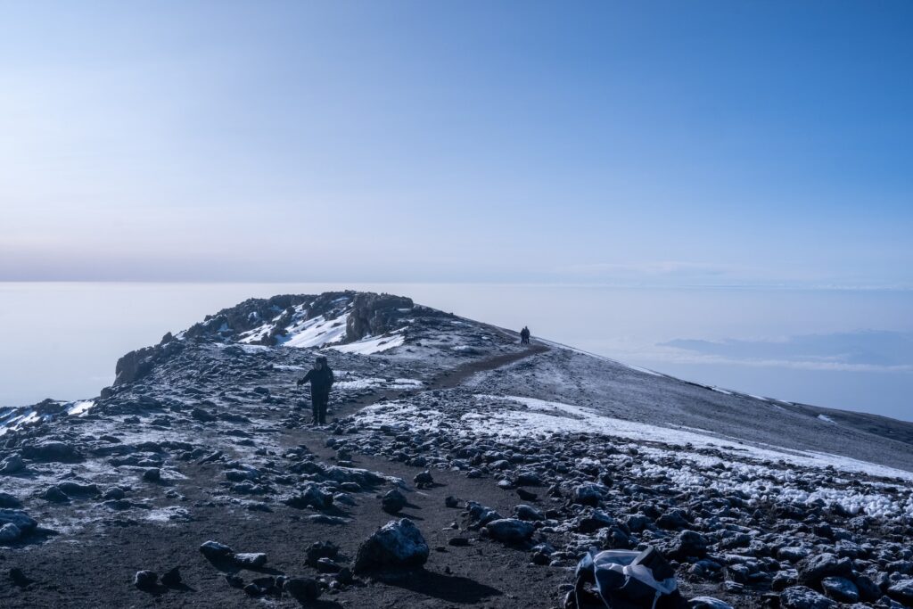 a rocky beach with snow